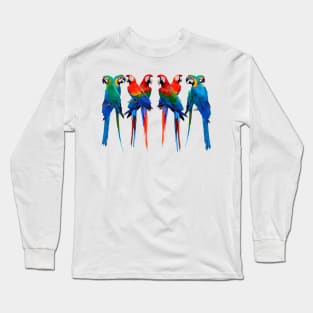 Beautiful Macaws. The Scarlet Macaw, Greenwing Macaw and The Blue and Gold Macaw lovely design for parrot lovers. Long Sleeve T-Shirt